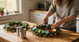 DIYer Transforms Old Tin Cans Into The Cutest Wreath