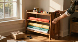 Don't Toss Your Old Shoe Rack: Transform It Into An Easy-To-Use Gift Wrapping Station