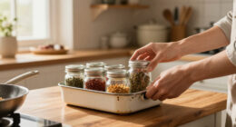 Repurpose A Casserole Holder Into A Spice Rack That Adds Vintage Charm