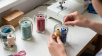 Savvy Upcyclers Transform Old Glass Jars Into A Sewing Kit With An Impressive DIY