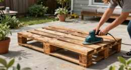 Woman Upcycles Old Wood Pallets Into A Backyard Showpiece With An Impressive DIY